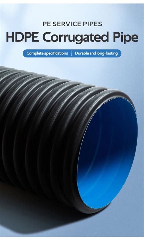 High Quality Large Diameter Plastic Drainage Pipe Tube Hdpe Corrugated