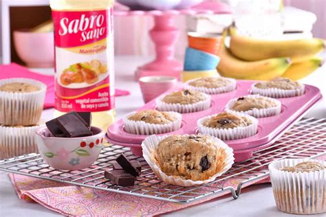 Muffins de Plátano con Chocolate Sabrosano Mantequilla