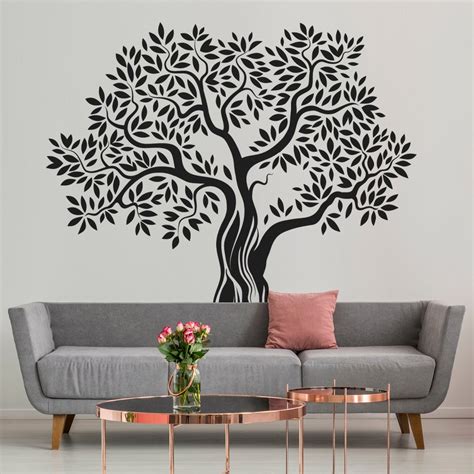 Sticker Mural Arbre Olivier Noir X Cm Leroy