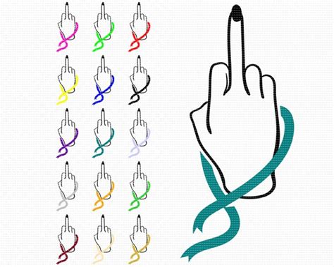 Awareness Ribbons Svg Middle Finger Clipart Fuck Cancer Etsy