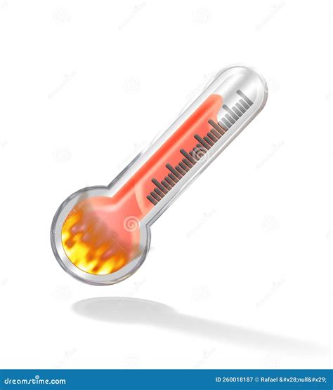 3d Illustration Very Hot Thermometer On Fire Stock Illustration