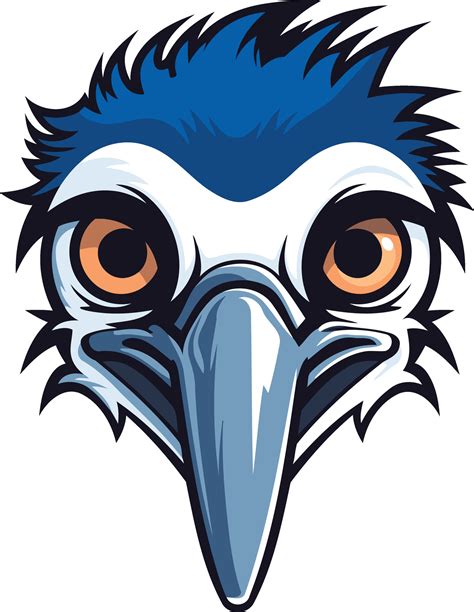 Cartoon Bird Head With Blue Feathers And A Big Beak 49453777 Vector Art