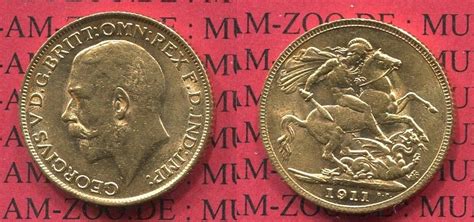 England Great Britain UK Sovereign Goldmünze England 1911 Sovereign