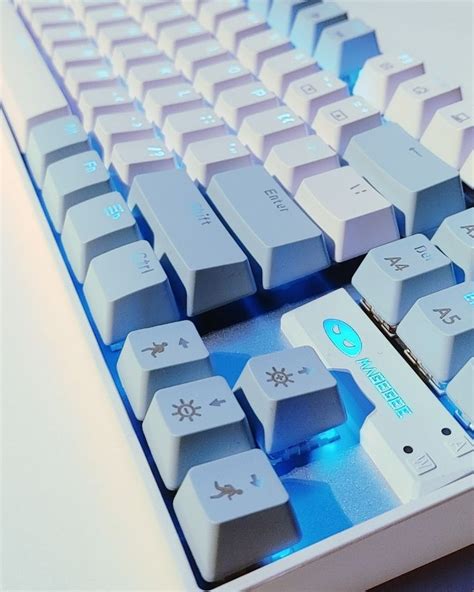 Blue gaming keyboard | Blue game, Keyboard, Light blue aesthetic