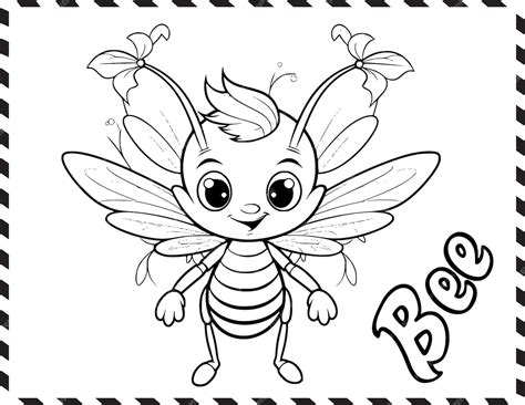 Dibujos Para Colorear De Abejas Para Niños Vector Premium