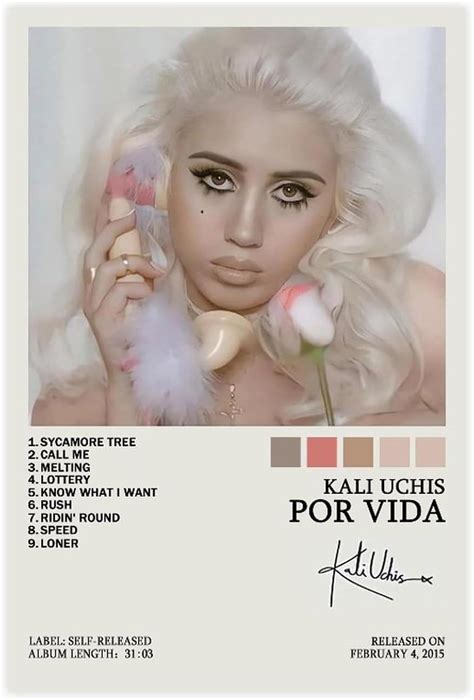 Thumpro Kali Uchis Poster Album Por Vida Canvas Poster