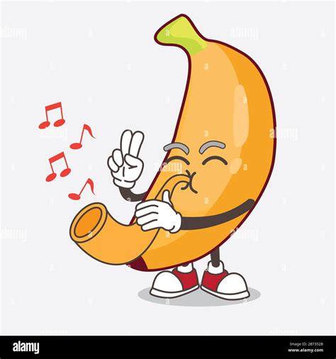 An illustration of Banana Fruit cartoon mascot character playing music ...