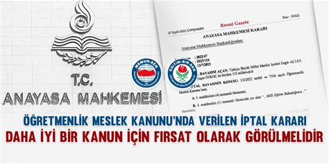 Retmenlik Meslek Kanunu Iptal Karar Ne Anlama Geliyor E Itim Bir