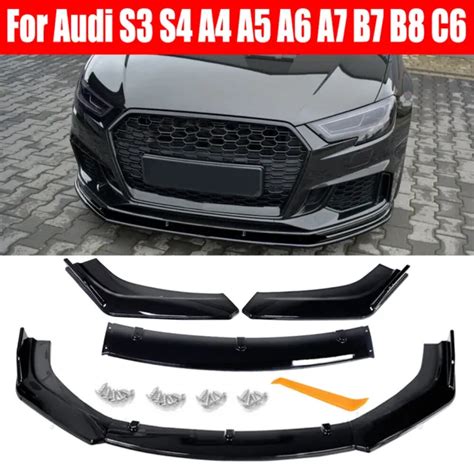 FOR AUDI S3 S4 A4 A5 A6 A7 B7 B8 C6 Front Bumper Lip Body Kit Splitter