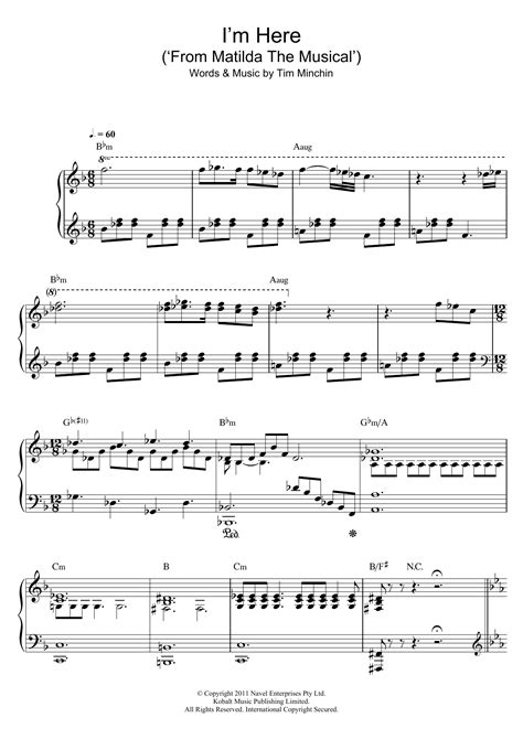 Tim Minchin Im Here Sheet Music For Piano And Vocal Download Pdf