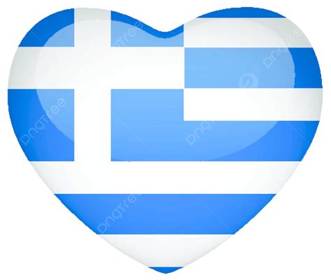 Grecia Bandera Corazón Lustroso Botón Recuerdo Nación Global Vector Png