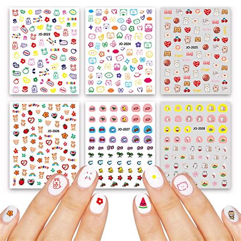 6pcs Kids Nail Stickers Birthday Girl Party, DIY Home Activity, Gift ...