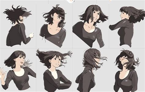 Hair Movements Ref By Kaisen Tobiuo From Twitter Manga Hair How To