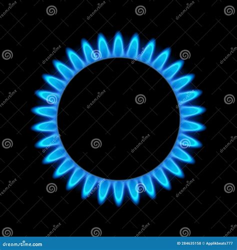 Gas Flame Blue Energy Gas Stove Burner For Cooking Stock Illustration