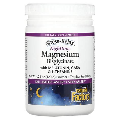 Natural Factors Stress Relax Nighttime Magnesium Bisglycinate With