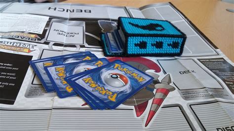 Pokemon card deck box with water design. | Deck of cards, Deck box ...