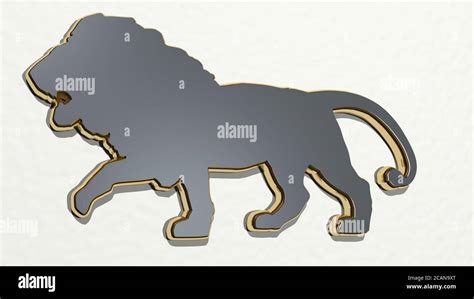 lion 3D drawing icon. 3D illustration. animal and background Stock ...