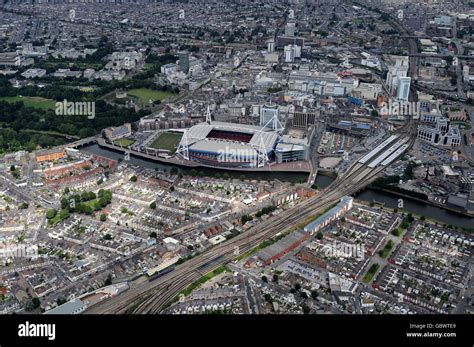 An Aerial View Of The Millennium Stadium In Cardiff Hi Res Stock