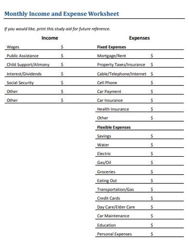 Expense Worksheet Examples - 19+ Templates, DOC, Google Docs, Google ...