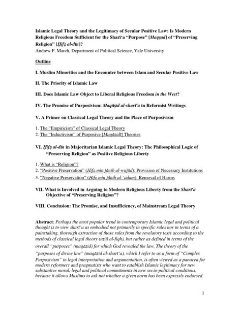 Islamic Legal Theory And Modern Religious Liberty Pdf Sharia