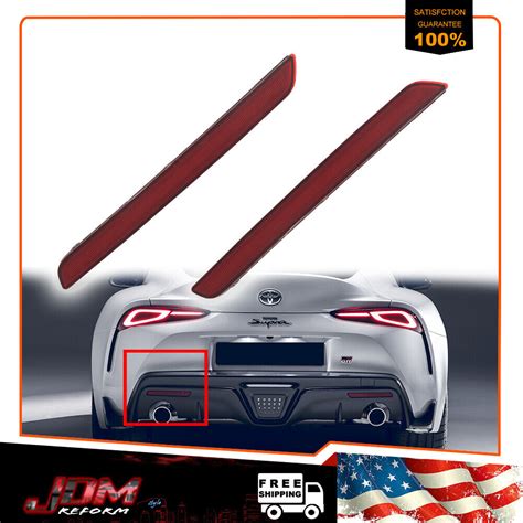 Oe Style Rear Bumper Bar Red Reflector Lights Kit For 2020 2024 Toyota