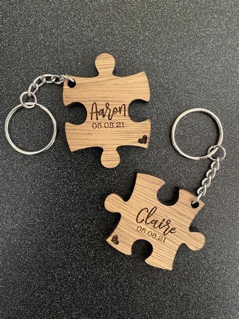 Personalized Puzzle Piece Keychain Set Cute T Idea For Valentines