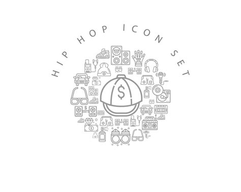 Hip Hop Icon Set Design On White Background Vector Art At Vecteezy