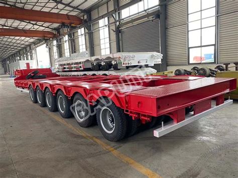 6 Line 12 Axle 120 Ton Low Bed Truck Trailer For Sale