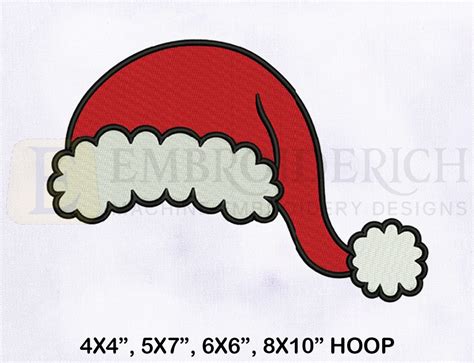 Christmas Santa Hat Monogram Embroidery Design Christmas Embroidery