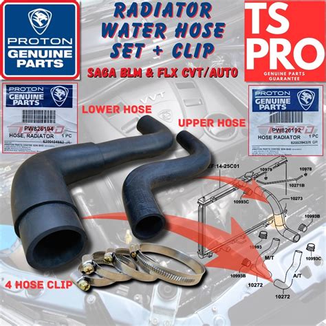 Proton Saga BLM FLX CVT Auto Genuine Top Lower Hose Radiator Water