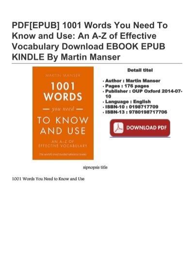 1001 Words You Need To Know