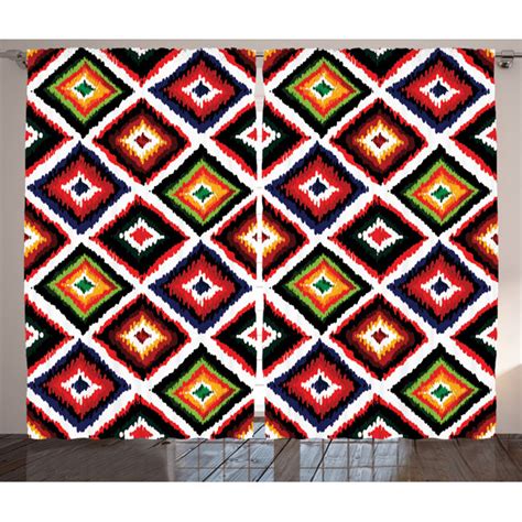 East Urban Home Rustikaler Vorhang Vintage Folk Border Ikat