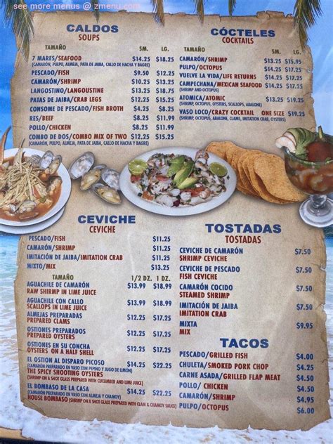 Online Menu of Mariscos La Costa Restaurant, Costa Mesa, California ...