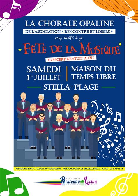 Concert de la chorale OPALINE le 1er Juillet à la Maison du Temps Libre