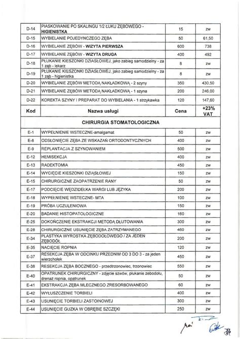 Cennik Op At Za Wiadczenia Zdrowotne Pdf Darmowe Pobieranie