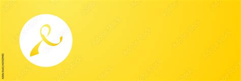 Yellow Awareness Ribbon With Human Head Profile Shape On Yellow