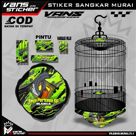 Jual Stiker Decal Sangkar Murai Nomor 1 2 3 Stiker Kandang Murai