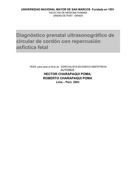 Pdf Diagn Stico Prenatal Ultrasonogr Fico De Circular De Cord N Con