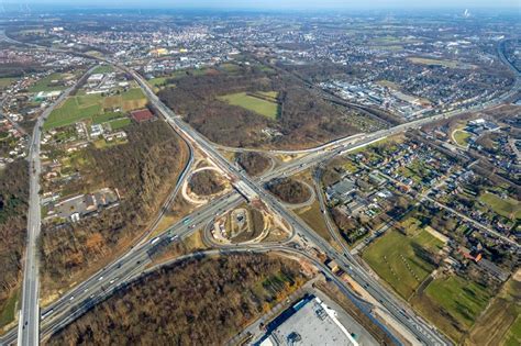 Recklinghausen Von Oben Baustelle An Der Verkehrsf Hrung Am