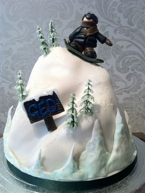 Snowboarding Cake Snowboard Cake Winter Wonderland Cake Cake