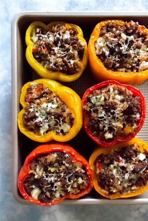 Easy Stuffed Bell Peppers with Ground Beef - Carmy - Easy Healthy-ish ...