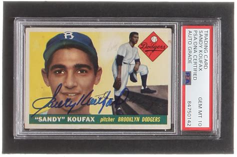 Sandy Koufax Signed Topps Rc Psa Autograph Graded