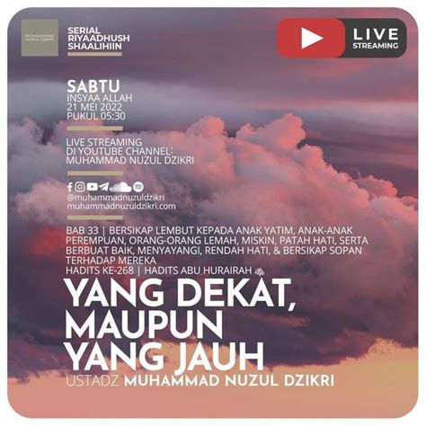 Jadwal Kajian Online Sabtu Mei Jadwal Kajian Sunnah