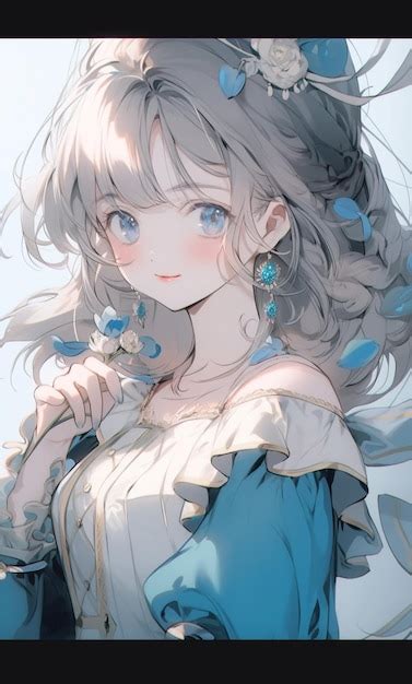 Premium Ai Image Anime Girl With Long Hair And Blue Eyes Holding A