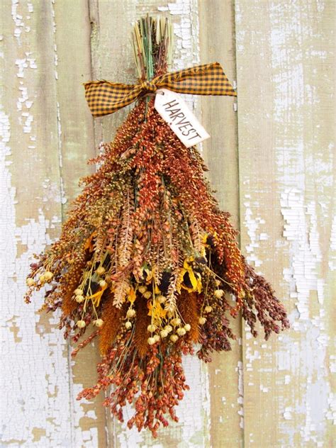 Small Harvest DRIED FLOWER Swag Perfect Farmhouse Decor