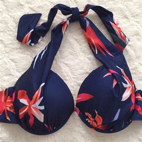 Navy Blue Floral Bikini New Unused Gem