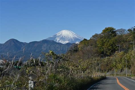 A View of Mount Fuji in Early Winter. Stock Image - Image of fine ...