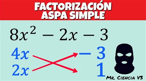 FACTORIZACIÓN MÉTODO DEL ASPA SIMPLE YouTube