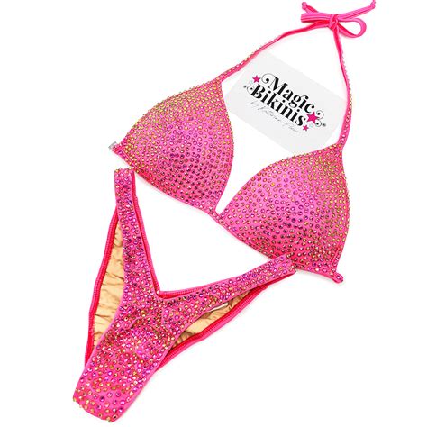 Bikini No 147 Neon Hot Pink Lycra With Volcano Bling Ifbb Npc Pca I