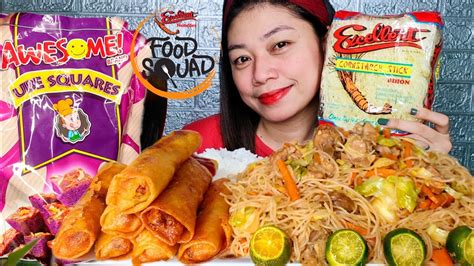 Pancit Guisado Lumpiang Shanghai Mukbang Excellent Bihon Noodles